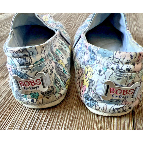 Bobs womens 8 Dogs Skechers Slip On Sneakers Comfort Shoes Gray Memory foam - Picture 4 of 8